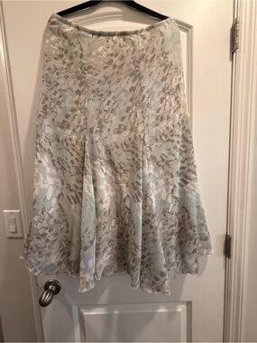 Ruby Rd. Pastel Mint & Beige A-Line Skirt